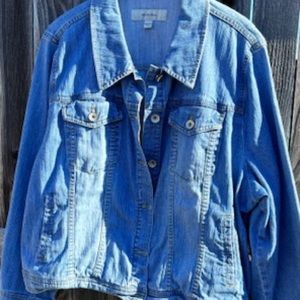 MERONA DENIM BLUE PLUS SIZE TRANSITIONAL JEAN JACKET